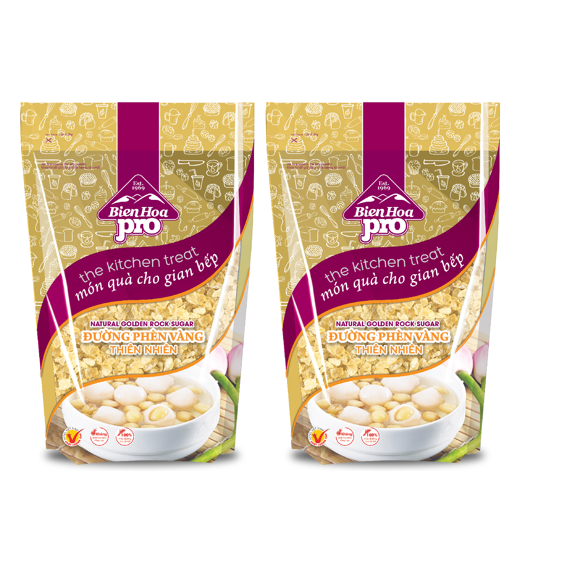 Combo 2 Đường Phèn Vàng Thiên Nhiên 500g/túi