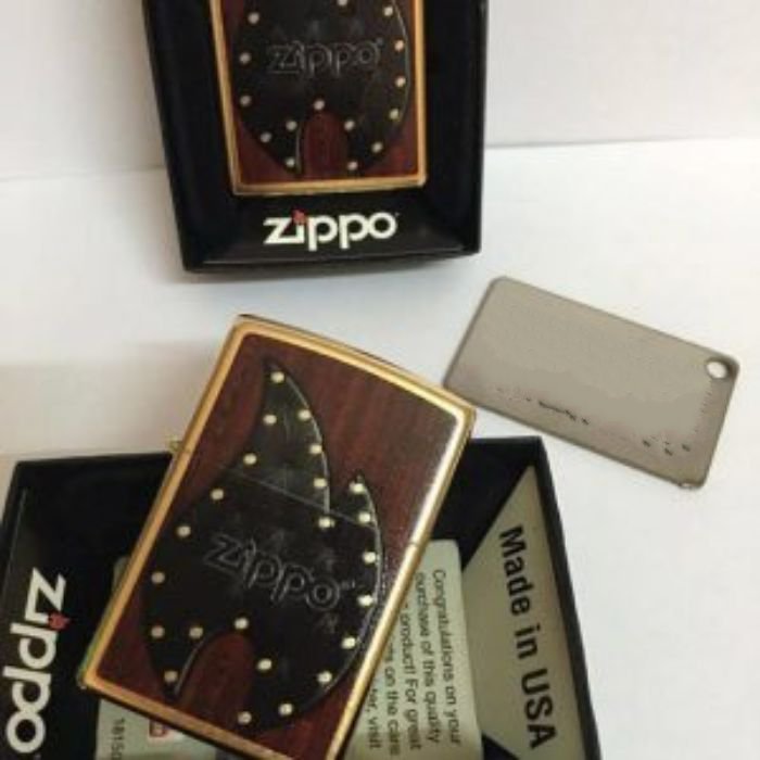 Bật Lửa Zippo Leather Flame Gold Dust Chính Hãng Usa