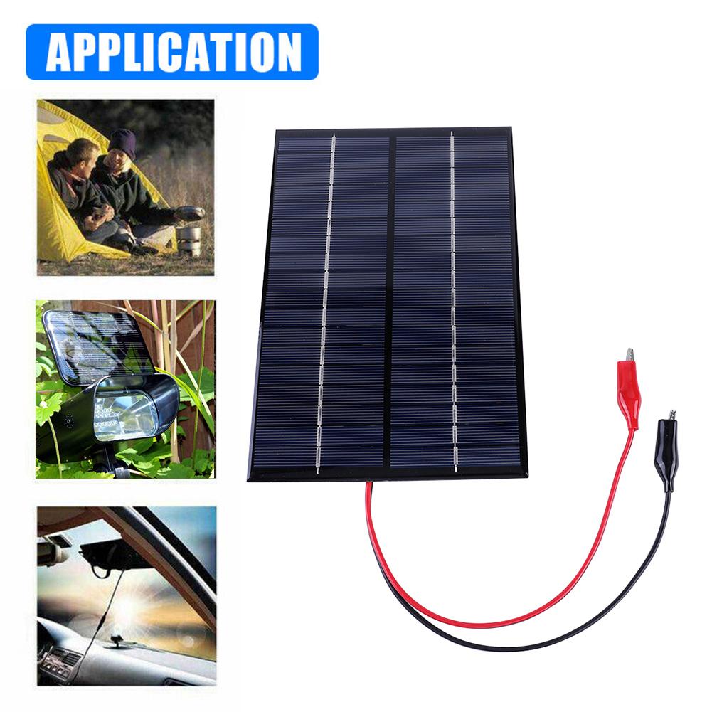 Bảng điều khiển năng lượng mặt trời không thấm nước 8W 18V Bảng đa tinh thể Di động ngoài trời Bộ sạc pin mặt trời DIY 200x130mm cho pin 12V-18V Màu sắc: Đen
