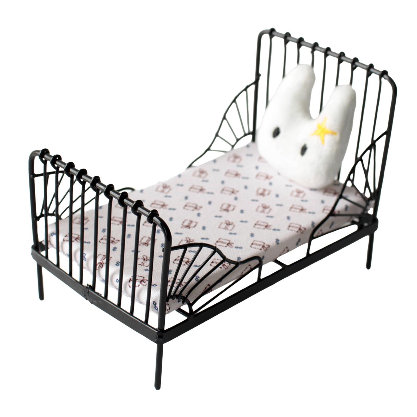 1/12 Mini Dollhouse Furniture Bed Simulation for Children Room Decor