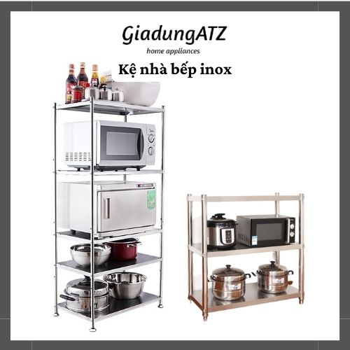 Kệ để lò vi sóng, chất liệu inox 304, kệ để đồ đa năng nhà bếp