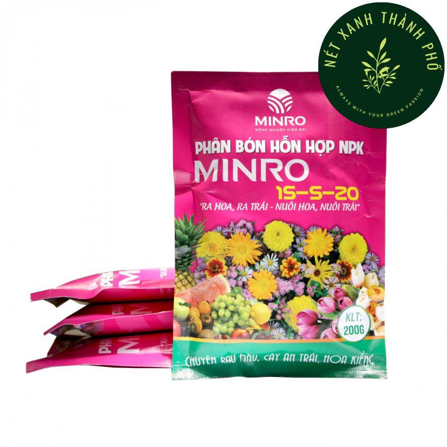 Phân bón hỗn hợp NPK Minro 15-5-20, 200gr