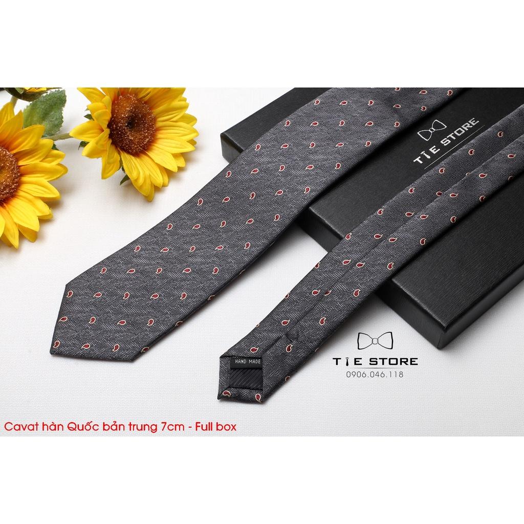 Cà Vạt Hàn Quốc bản trung 7cm Cao cấp kèm hộp - nhiều mẫu