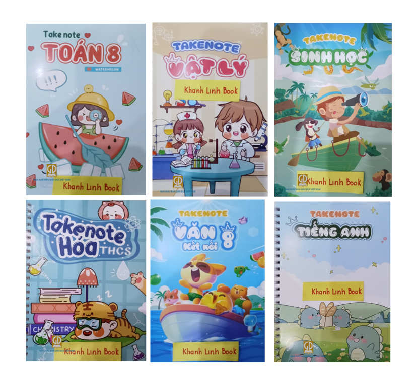 Sách - Combo takenote văn  + Toán + tiếng anh + sinh + vật lí + hóa lớp 8