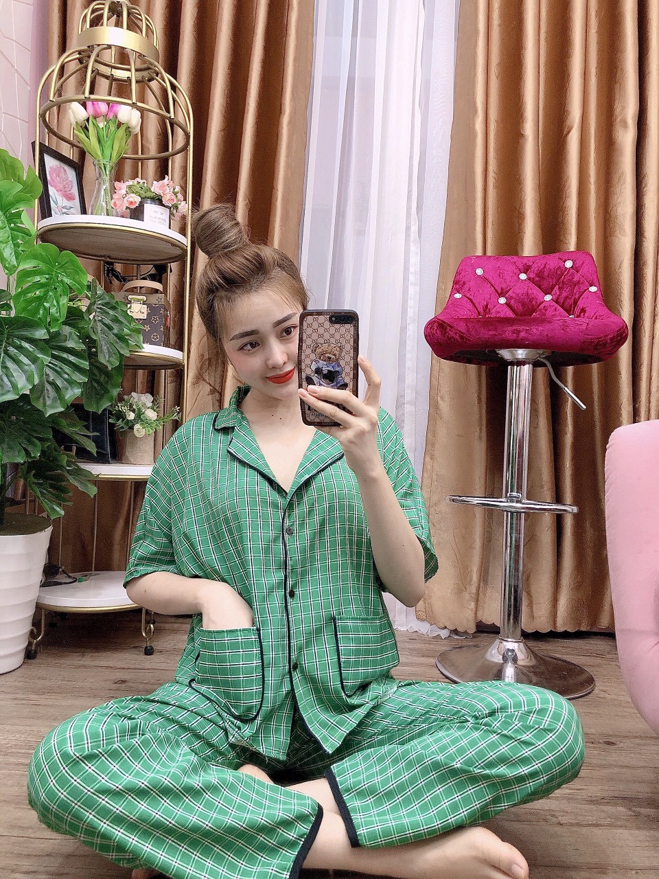 Đồ bộ dài nữ pijama mặc nhà tiểu thư big size dưới 57kg tay cánh dơi quần dài vải lụa hàn mềm mịn nhiều màu dễ thương