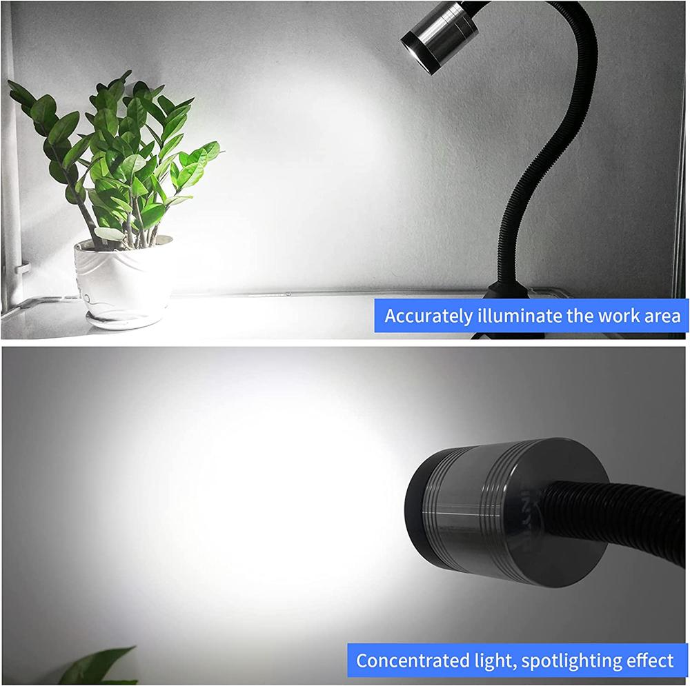 Đèn LED 9W 6W 3W 0.5W Máy May Đèn Làm Việc Đế Vít Đèn Công Nghiệp Cổ Ngỗng Linh Hoạt Cho Máy Khoan Máy Tiện Chiếu Sáng