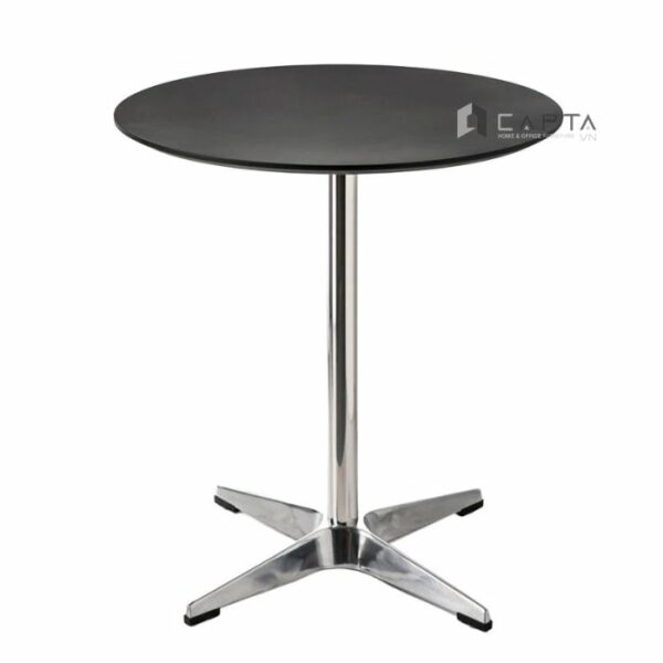 Bàn cafe mặt gỗ MDF TE1552-08W Nội thất Capta Bàn cafe đế chân nhôm chống gỉ chắc chắn mặt gỗ tròn 80cm hcm