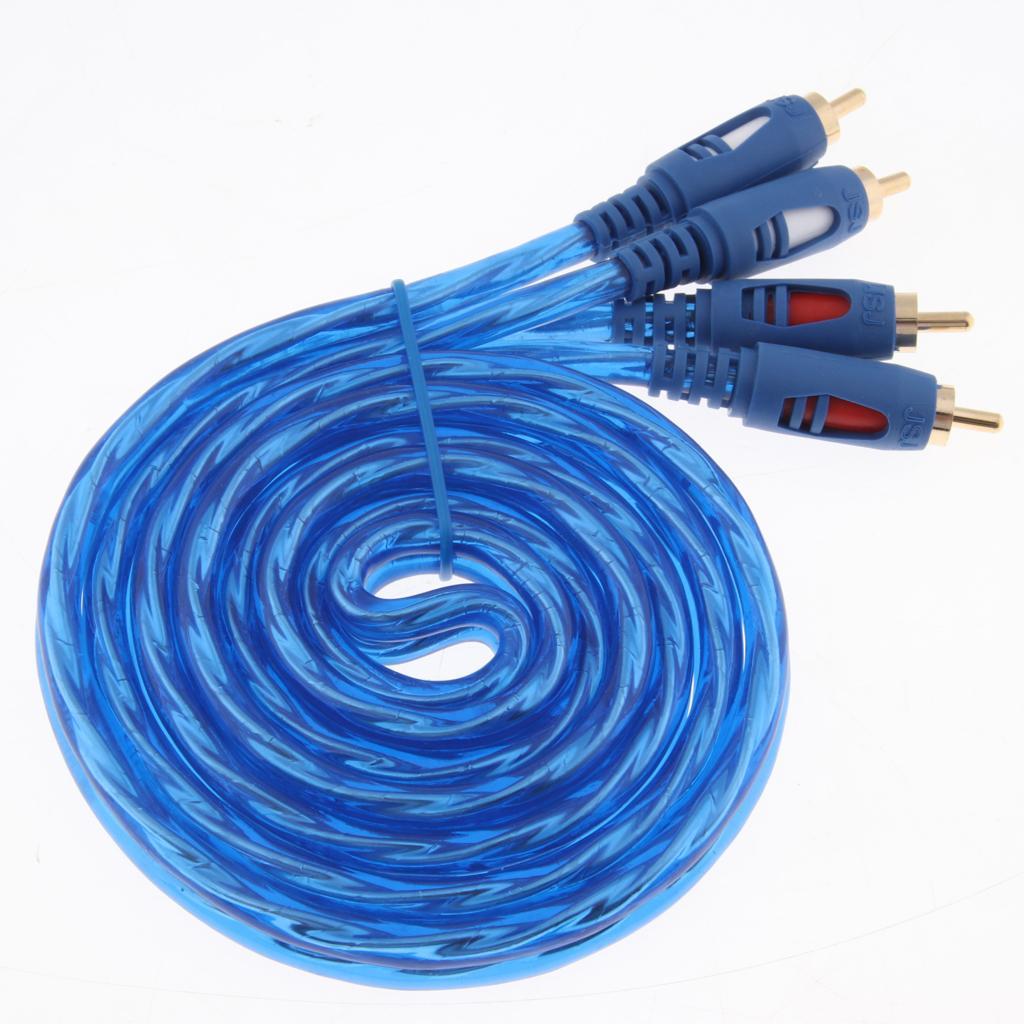 2 RCA Male to 2 RCA Male Adapter Audio Video Stereo Extension Cable
