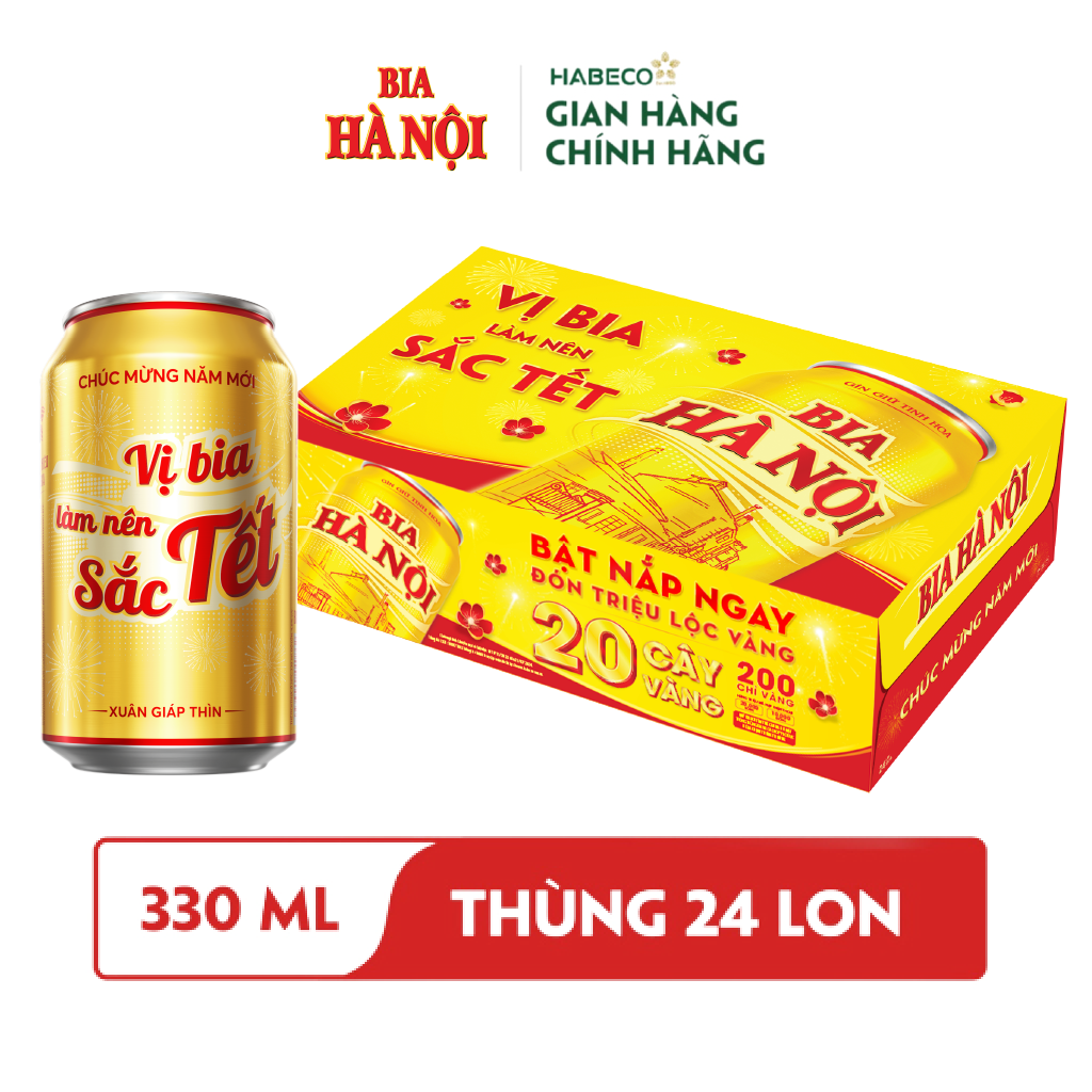 Bia Hà Nội - Thùng 24 Lon 330ML - Phiên bản Tết