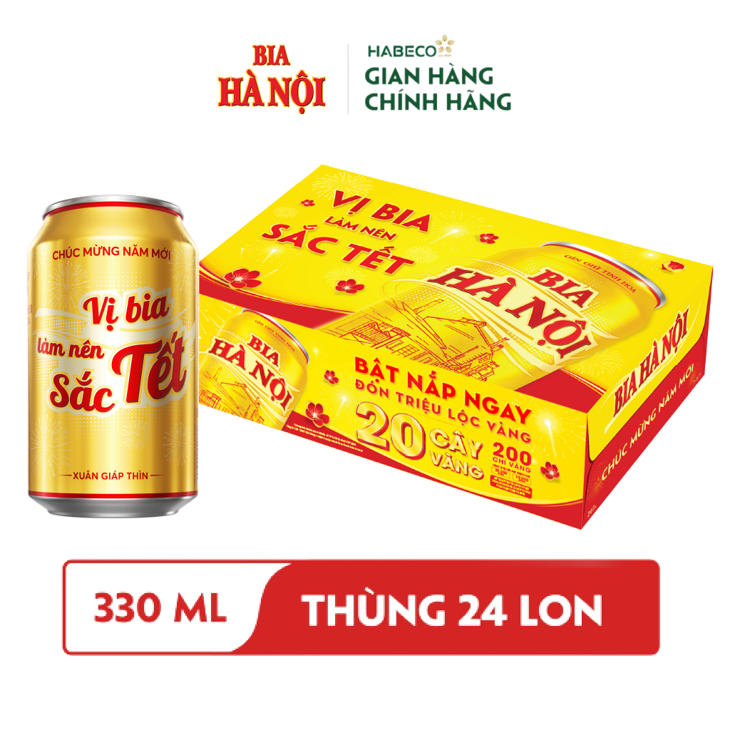 Bia Hà Nội - Thùng 24 Lon 330ML - Phiên bản Tết