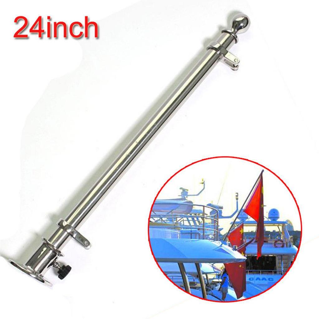 316 Stainless Steel Polished 24" 610mm Pole Fits Marine Yacht Boat