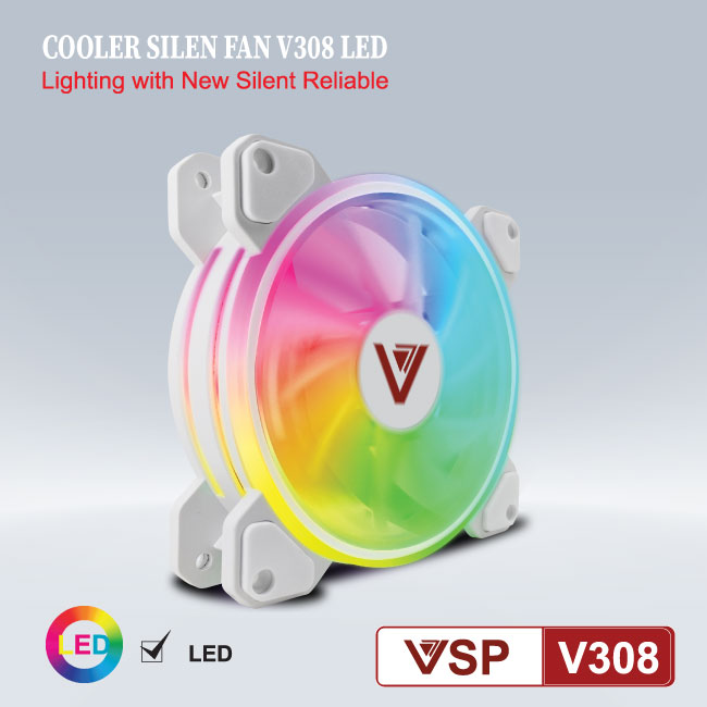 Fan Case VSP V308 12cm LED RGB (không đồng bộ Hub) - Hàng chính hãng TECH VISION phân phối