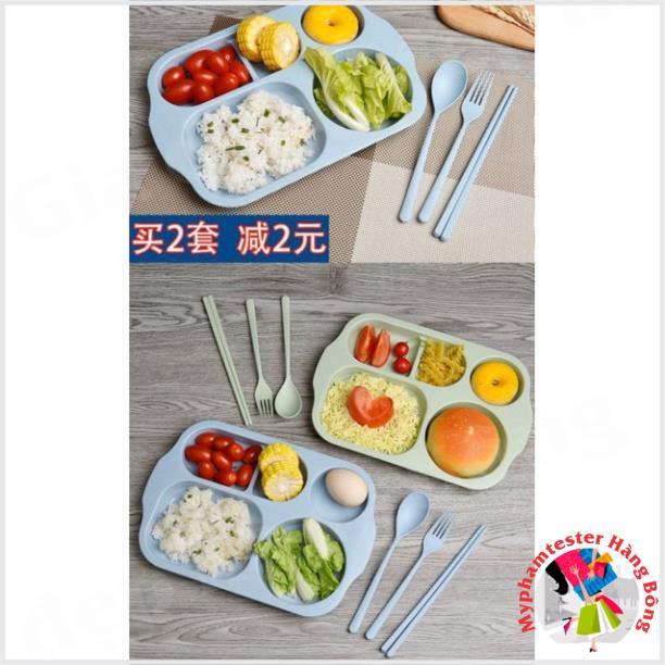 Khay ăn dặm cho các bé chất liệu nhựa lúa mạch