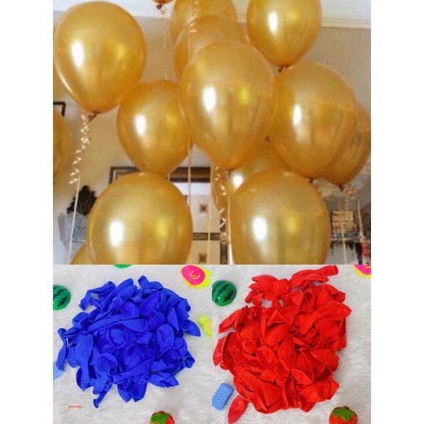 10 Bong Bóng Nhũ Vàng/ Xanh Dương/ Đỏ Size Bóng Lớn Đẹp Co Giãn