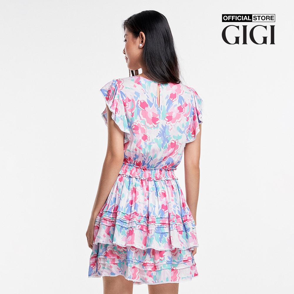 GIGI - Đầm xếp tầng mini cổ tròn tay ngắn trẻ trung G2101D231110