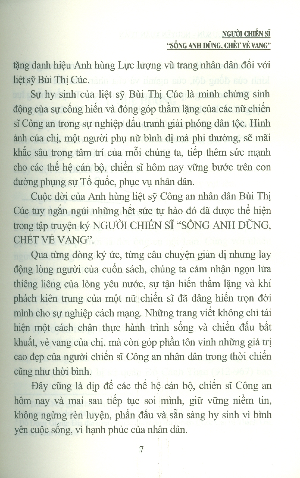 Người Chiến Sĩ "Sống Anh Dũng Chết Vẻ Vang" - Truyện Ký