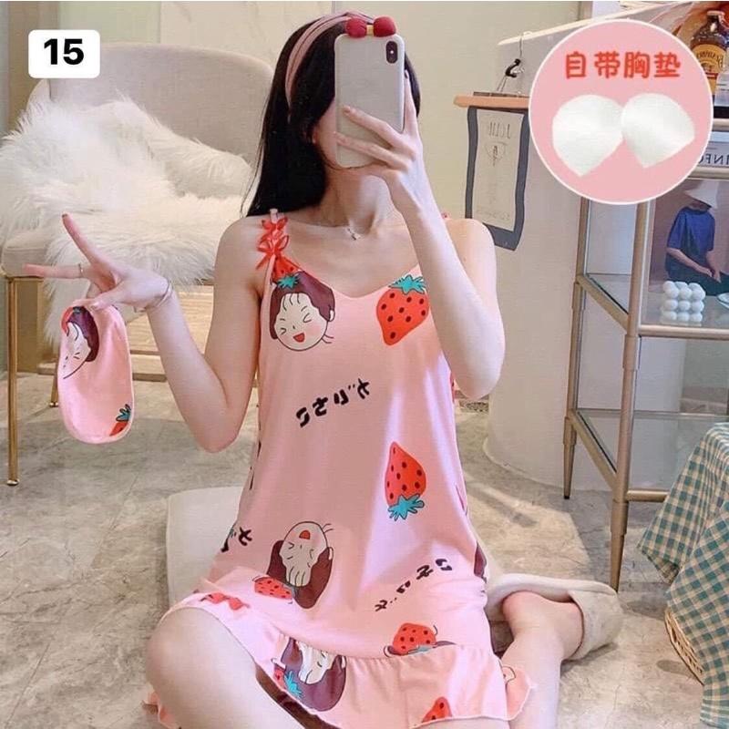 QC28 VÁY CÓ ĐỆM NGỰC - TẶNG KÈM BỊT MẮT NGỦ
