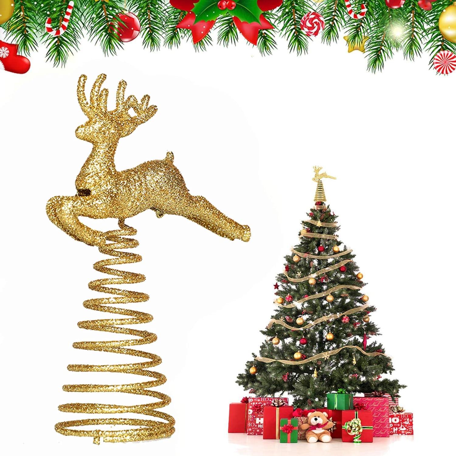 Đồ trang trí cây thông Noel Thắp sáng Đồ trang trí cây thông Noel (Vàng) Đồ trang trí cây thông Noel Cây ngôi sao có thể tái sử dụng Đồ trang trí cây thông Noel Đồ trang trí cây thông Noel bằng vàng (Noel Elk)