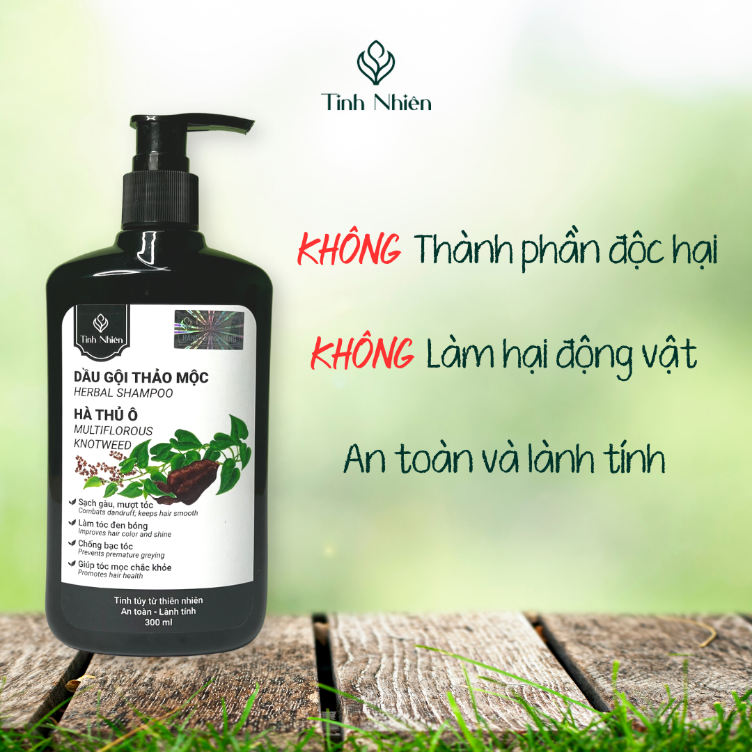 Dầu Gội Thảo Mộc Hà Thủ Ô Tinh Nhiên 300 ml nuôi dưỡng tóc, chống bạc tóc sớm
