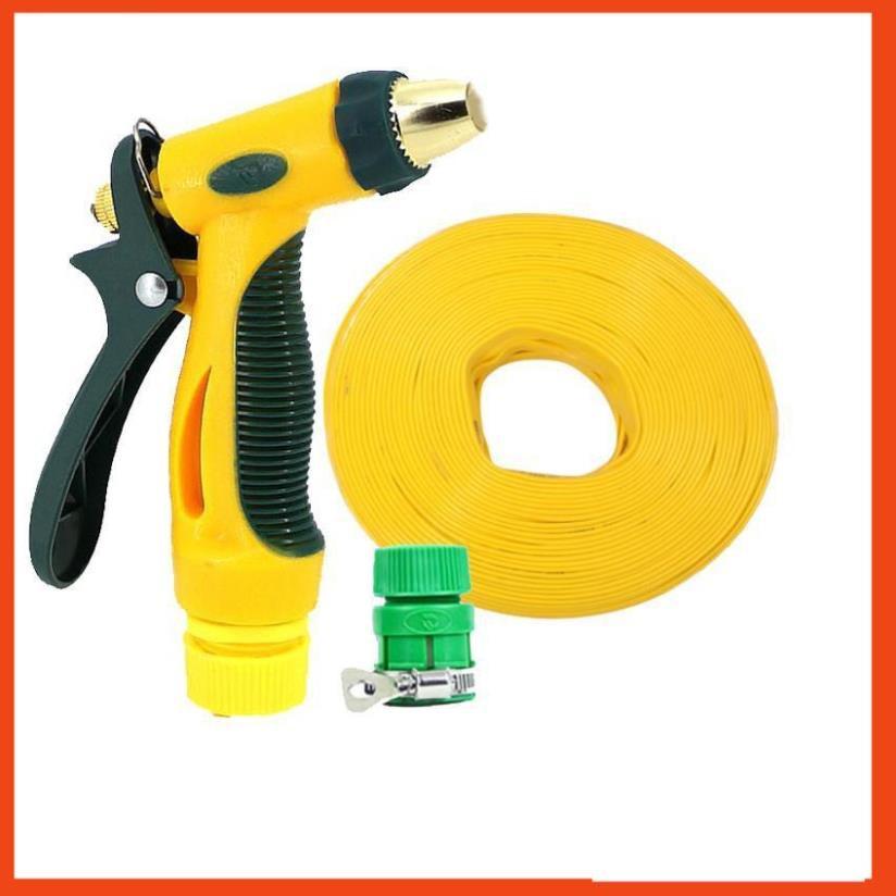 Bộ dây vòi xịt nước rửa xe,tưới cây tăng áp 3 lần 20M( nối nhựa xanh) 206317