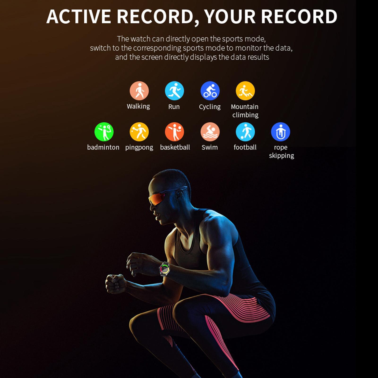 Fashion Business Music Sports Smartwatch Waterproof Bluetooth Call Fitness Tracker,Long Battery