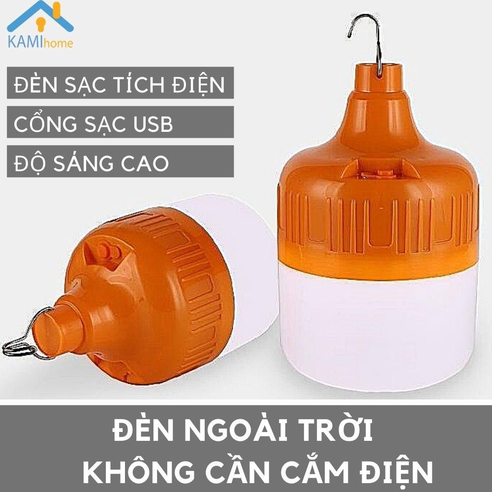 Đèn Led sạc tích điện dạng Bóng Bulb Pin 18650 Chọn Công suất 40/60/100W mã 37001