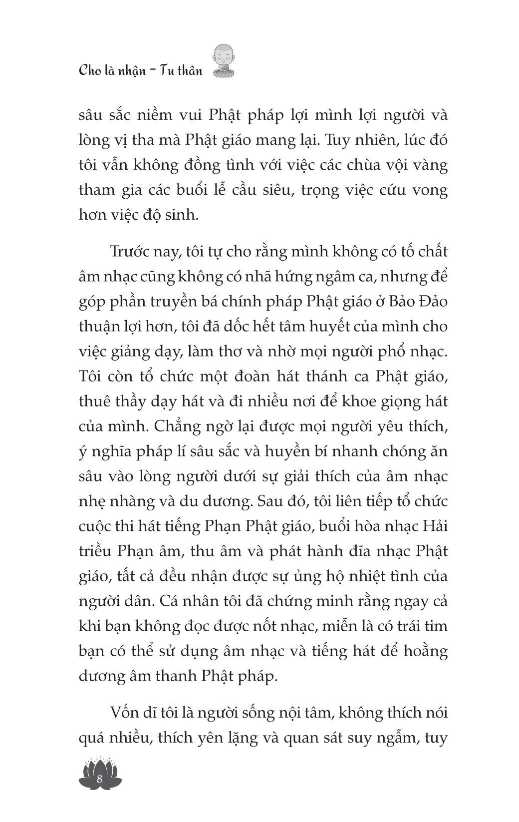 Cho Là Nhận - Tu Thân