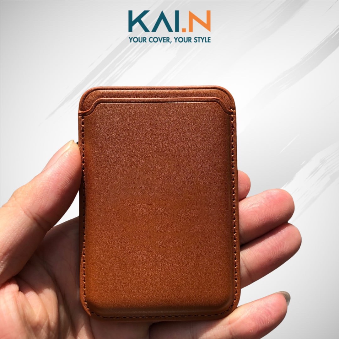 Ví Đựng Từ Tính Dành Cho Iphone 15 Series, 14 Series, 13 Series, 12 Series, Kai.n Leather Wallet - Hàng Chính Hãng - Brown