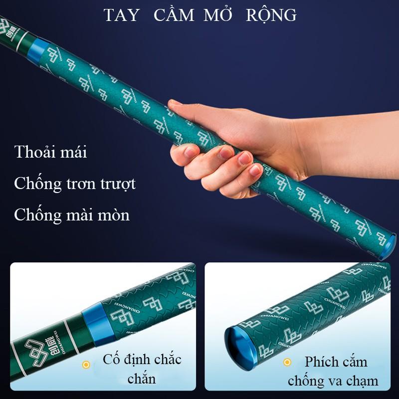 Vợt Cá Carbon Săn Hàng Thương Hiệu CHUANG WEI Vành Tam Giác vớt cá chuyên dụng KK-32