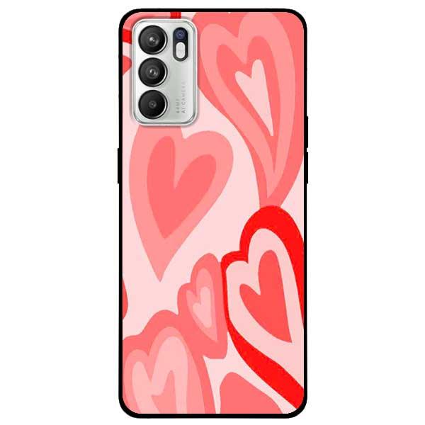 Ốp lưng dành cho Oppo Reno 6 - Reno 6 5G - Reno 6Z 5G - Tim Viền Hồng