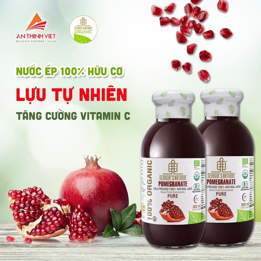 Nước Ép Trái Cây 100% Hữu Cơ Lựu Tự Nhiên Tăng Cường Vitamin C Georgia's Natural - ORGANIC Pomegranate Juice - 300ml