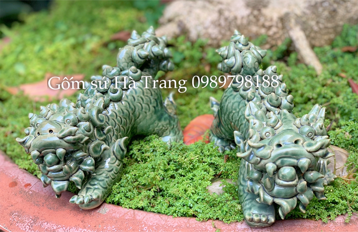 Đôi nghê phong thuỷ gốm sứ Bát Tràng cao cấp