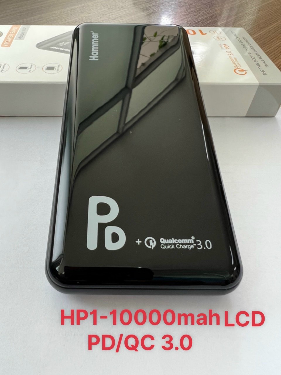 Pin sạc dự phòng Ham mer ( HP1 ) 10.000 mAh, sạc nhanh QC 3.0, PD 20w, màn hình LCD hiển thị pin, Hàng chính hãng