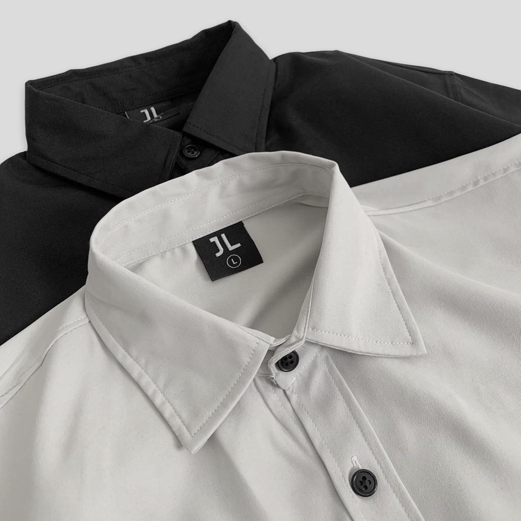 Áo Sơmi dài tay Kaki Dorightfearnothing, Áo sơ-mi dài tay nam nữ unisex form rộng, Local Brand JACK LANE