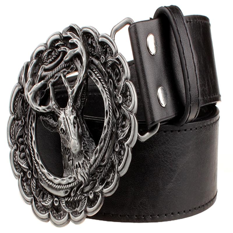 Giày Da Khóa Kim Loại Thời Trang Tuần Lộc Thắt Lưng Xu Hướng Punk Rock Nai Sừng Tấm Phong Cách Xu Hướng Trang Trí Thắt Lưng Nam Tặng Nữ