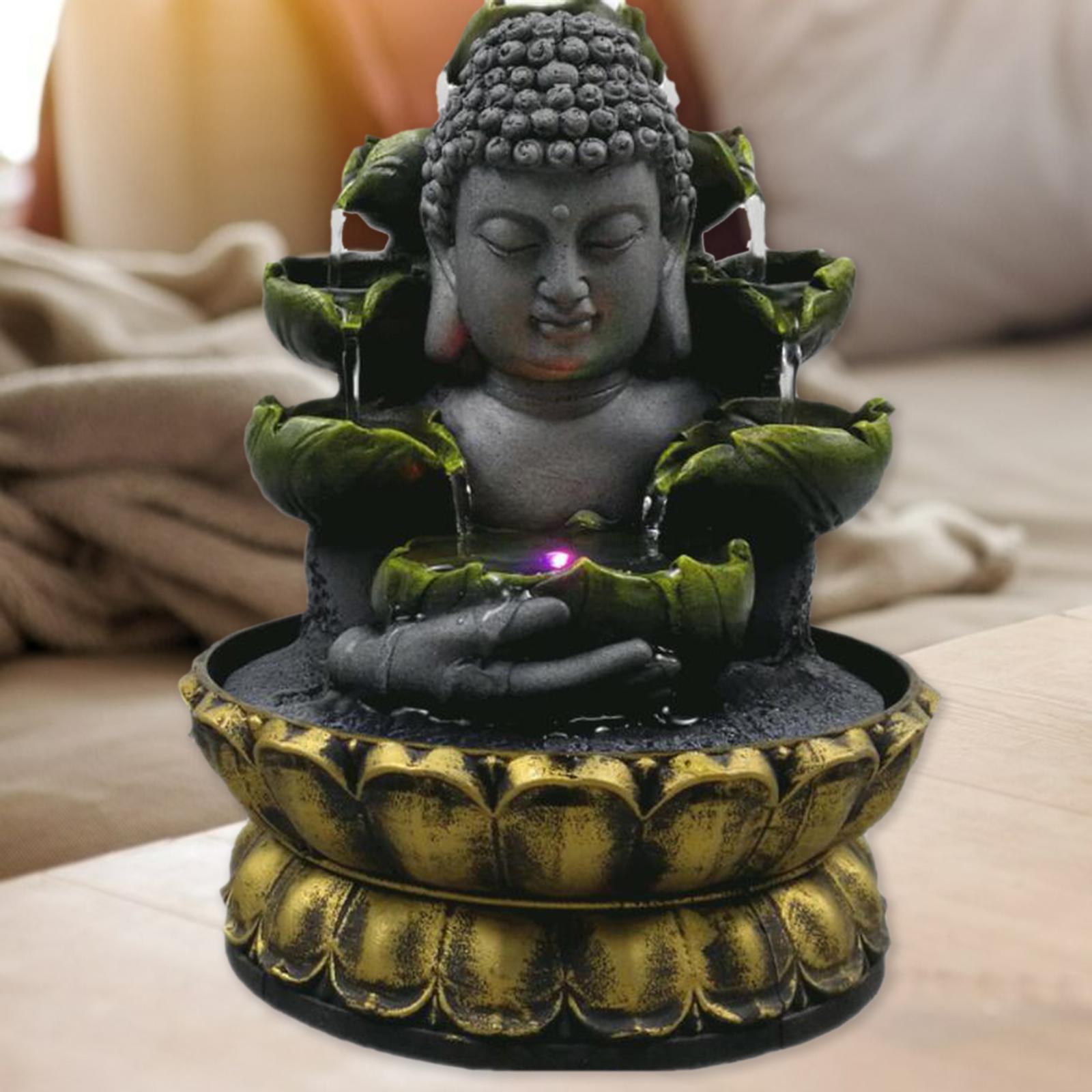 Buddha Tabletop Fountain Desk Bedroom Waterfall Home Ornament
