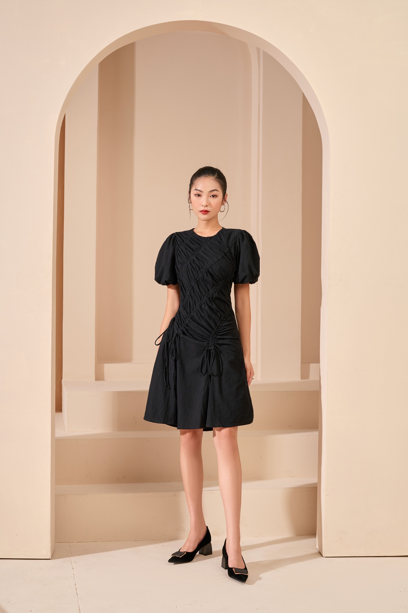 OLV - Đầm Black Ruched Dress