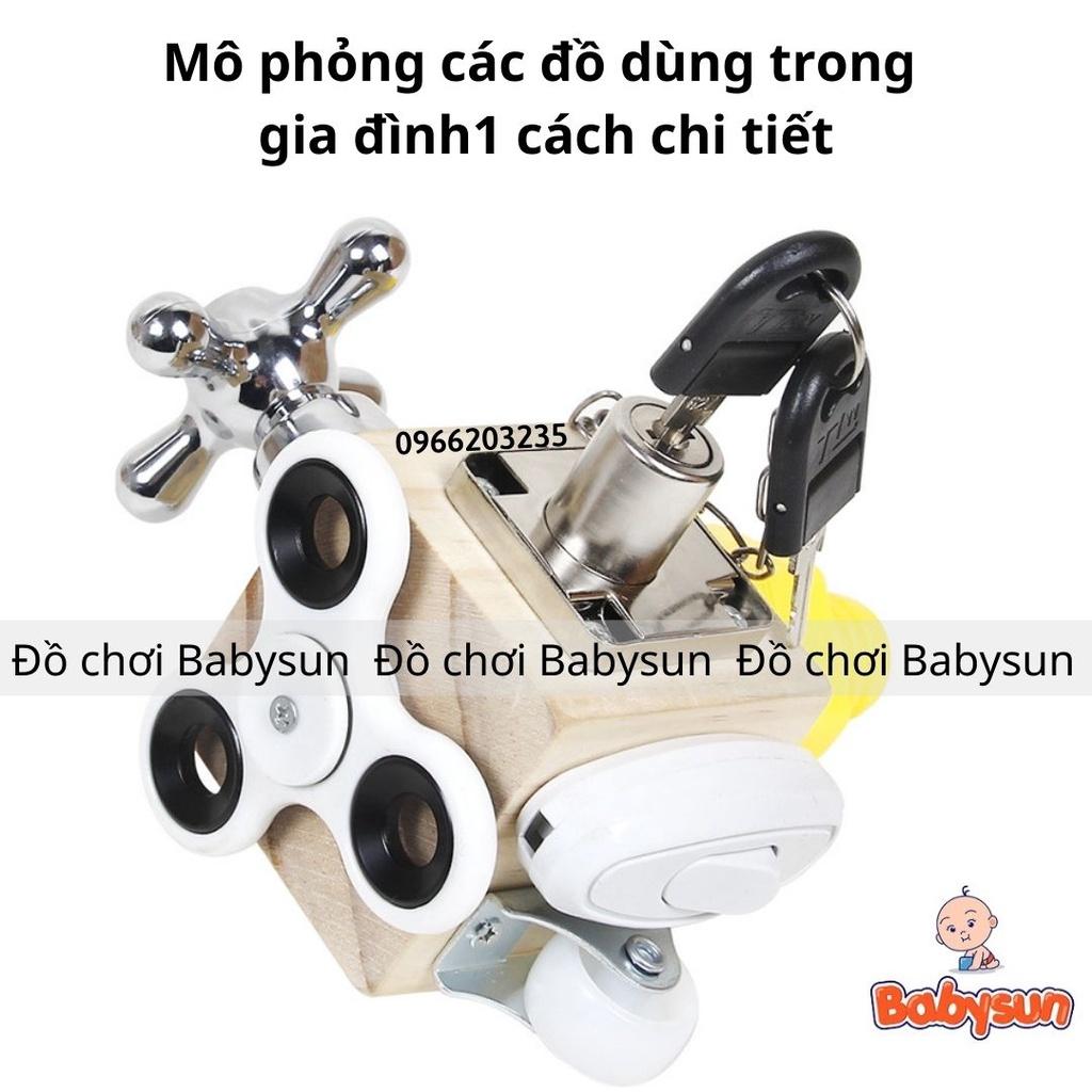 Hộp bận rộn 6in1 busy cube- giáo cụ Montessori đồ chơi thông minh cho bé rèn luyện vận động