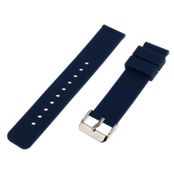 2-4pack Quick Release Silicone Watch Band with Stainless Steel Clasp 18mm Navy - 4 Pcs