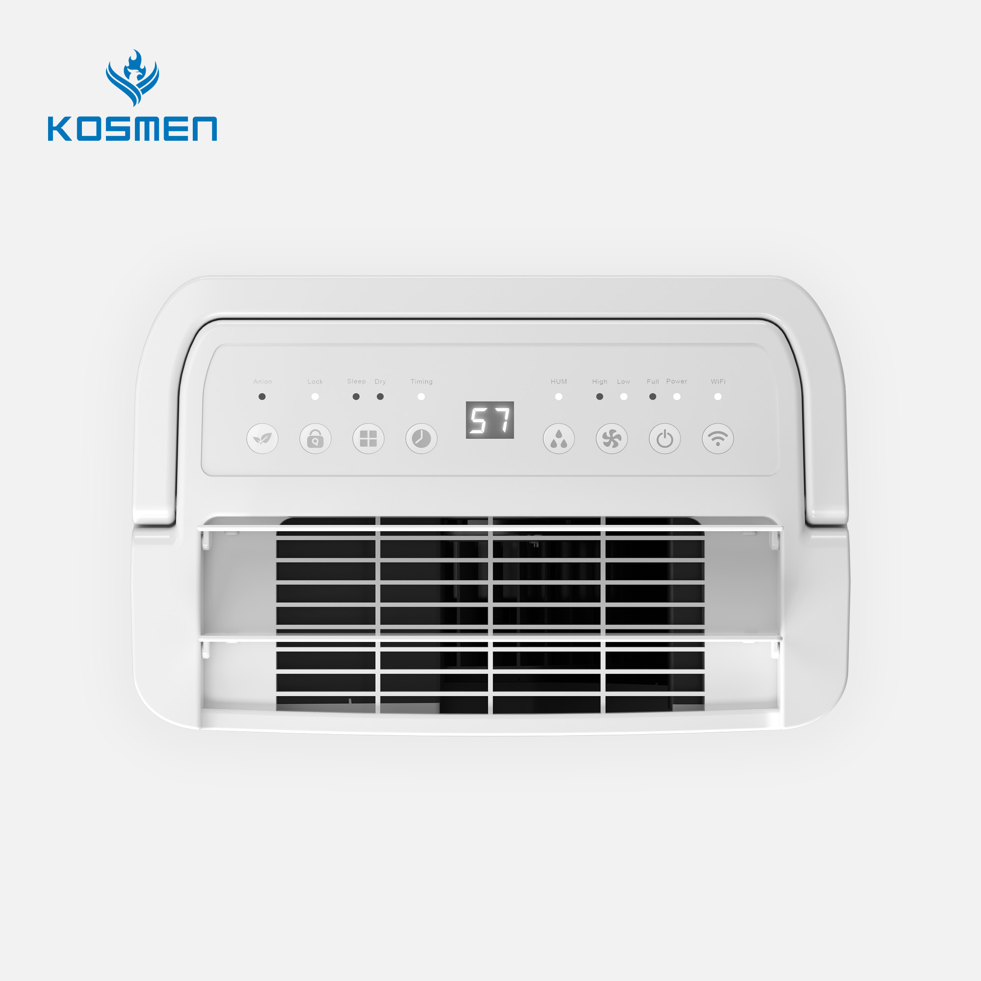 Máy Hút Ẩm Dân Dụng Kosmen KM-12W – 12L/Ngày, Vận Hành Êm Ái, Có Wifi &amp; Sấy Quần Áo – Phòng 40m2 - Hàng Chính Hãng, Bảo Hành 2 Năm