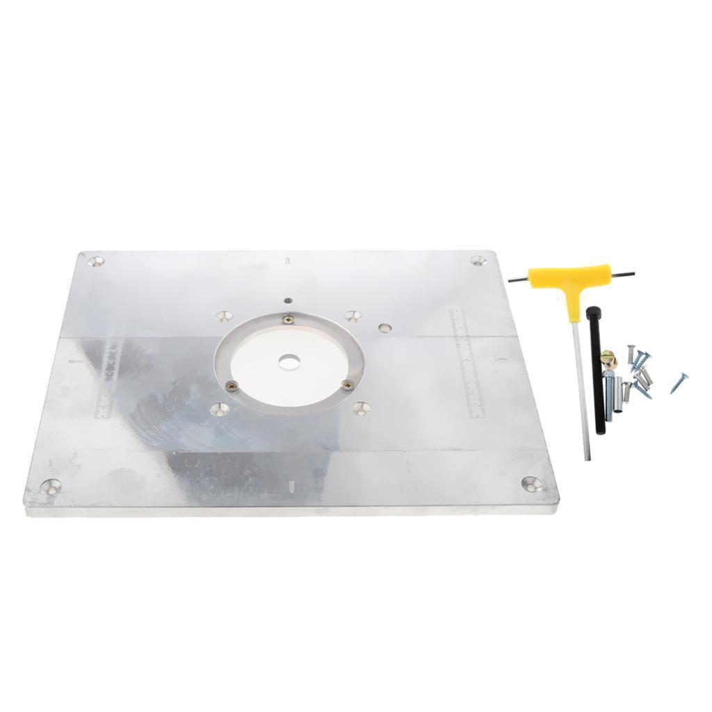 Aluminum Alloy Router Table Insert Plate Woodworking Benches Kit Power Tools