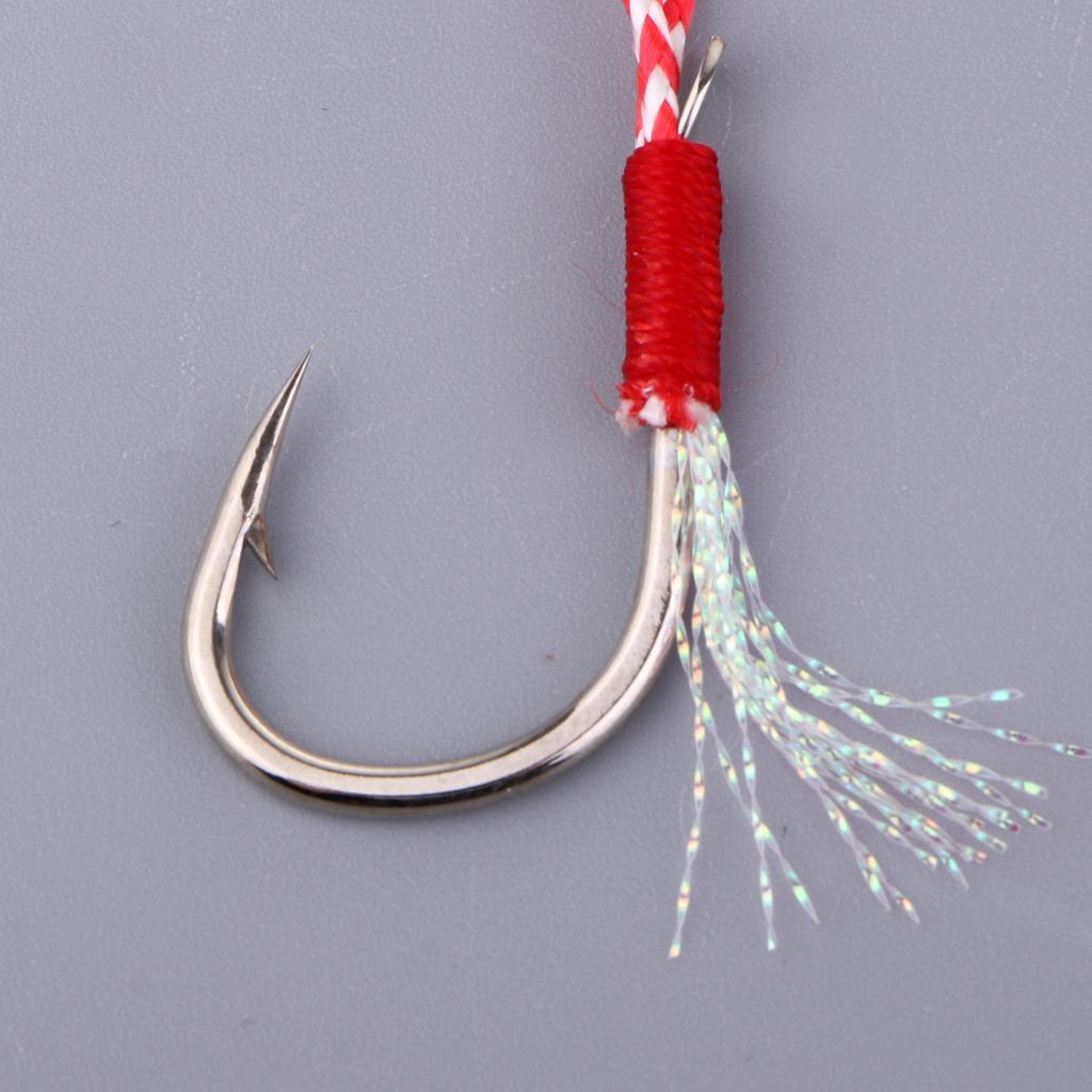 4-7pack 5pcs Carbon Steel Assist Hooks Fishing Jig Hooks Live Baits Hooks 020