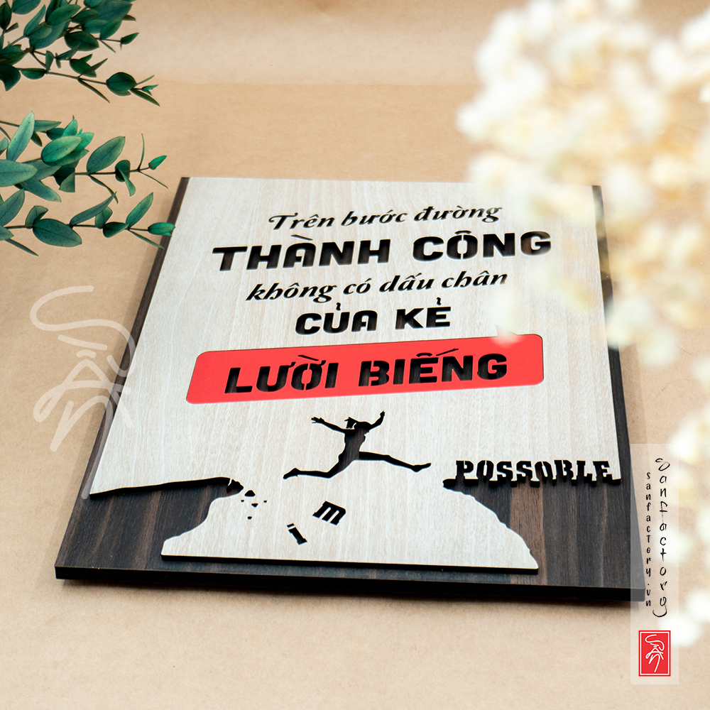 Tranh tạo động lực treo văn phòng SAN-TR04  Trên bước đường thành công không có dấu chân của kẻ lười biến