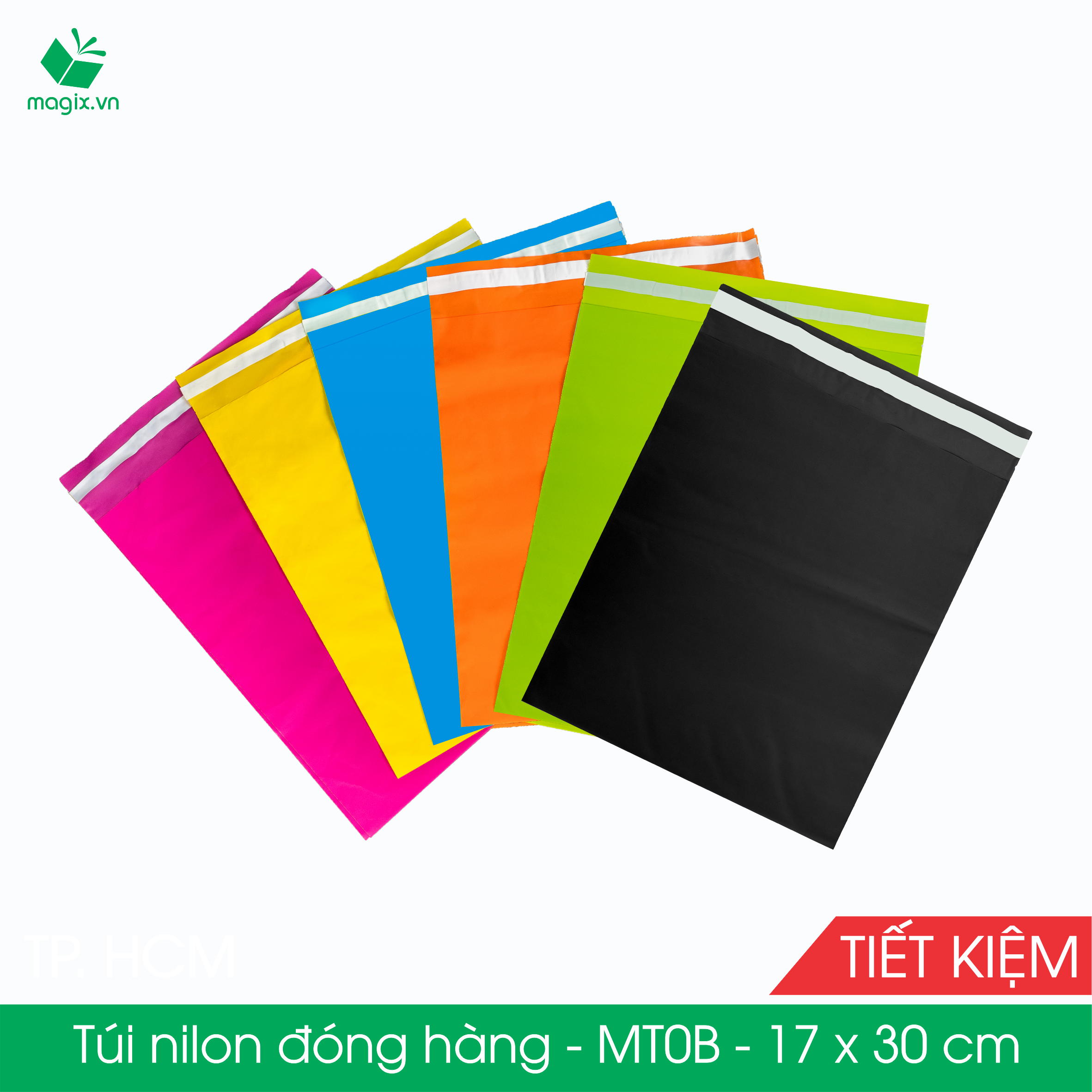 MT0 - 17x30 cm - Túi nilon TIẾT KIỆM gói hàng - 100 túi niêm phong đóng hàng