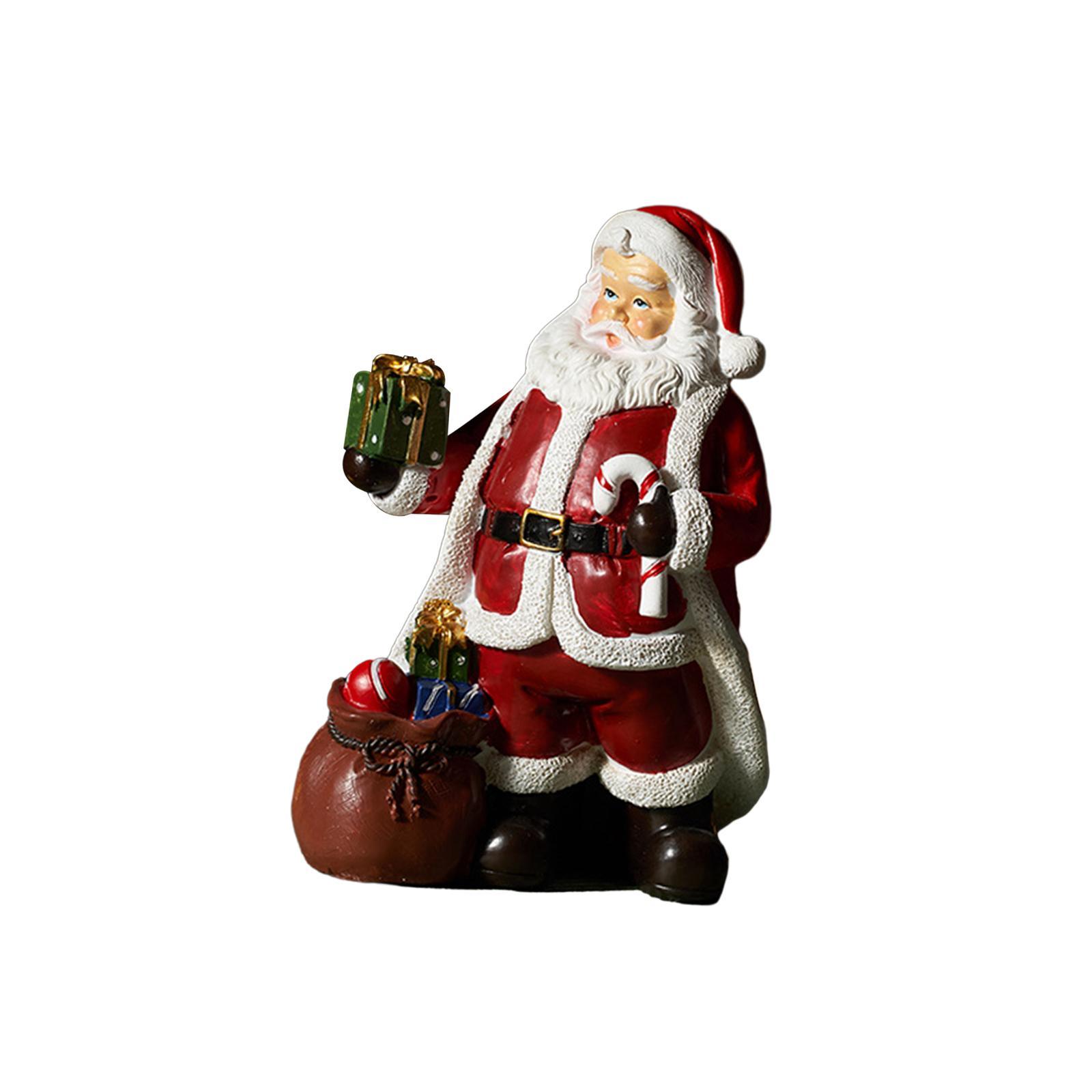 Santa Figurine Santa Claus Decorations Creative Xmas Party Ornament Gift Santa Statue Christmas Decoration for Fireplace Yard