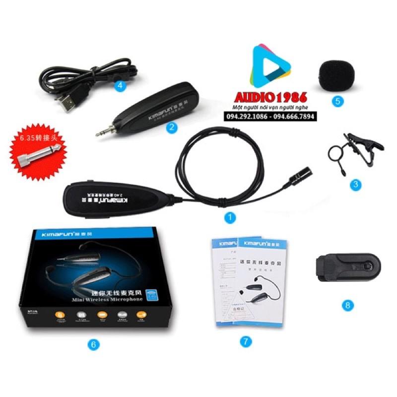 Micro không dây cài ve áo kimafun g130 cho điện thoại máy quay camera máy ảnh