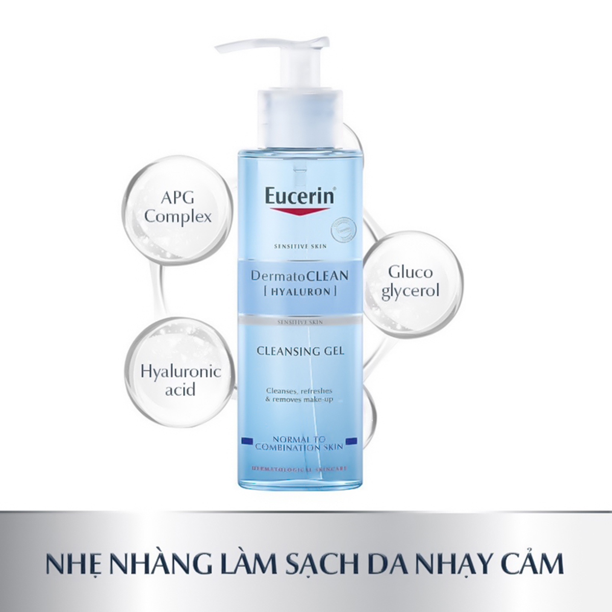 Gel Rửa Mặt Cho Da Nhạy Cảm Eucerin Dermato Clean Refreshing Cleansing