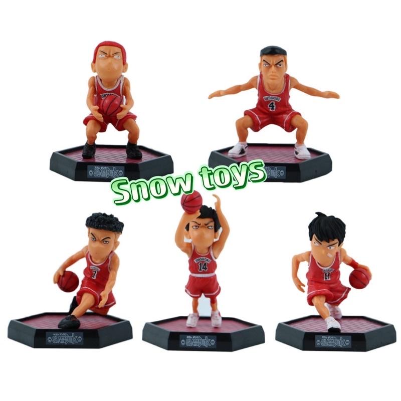 Mô hình Slam Dunk - Set Mô hình bóng rổ Rukawa Hanamichi Takenori Ryota Mitsui Akagi - Team bóng rổ trường Shohoku - 8cm