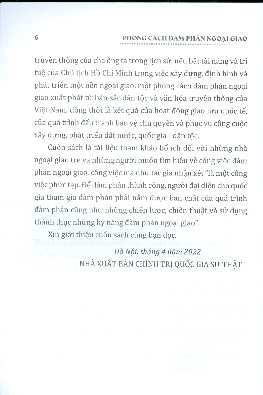 Phong Cách Đàm Phán Ngoại Giao (Sách chuyên khảo)