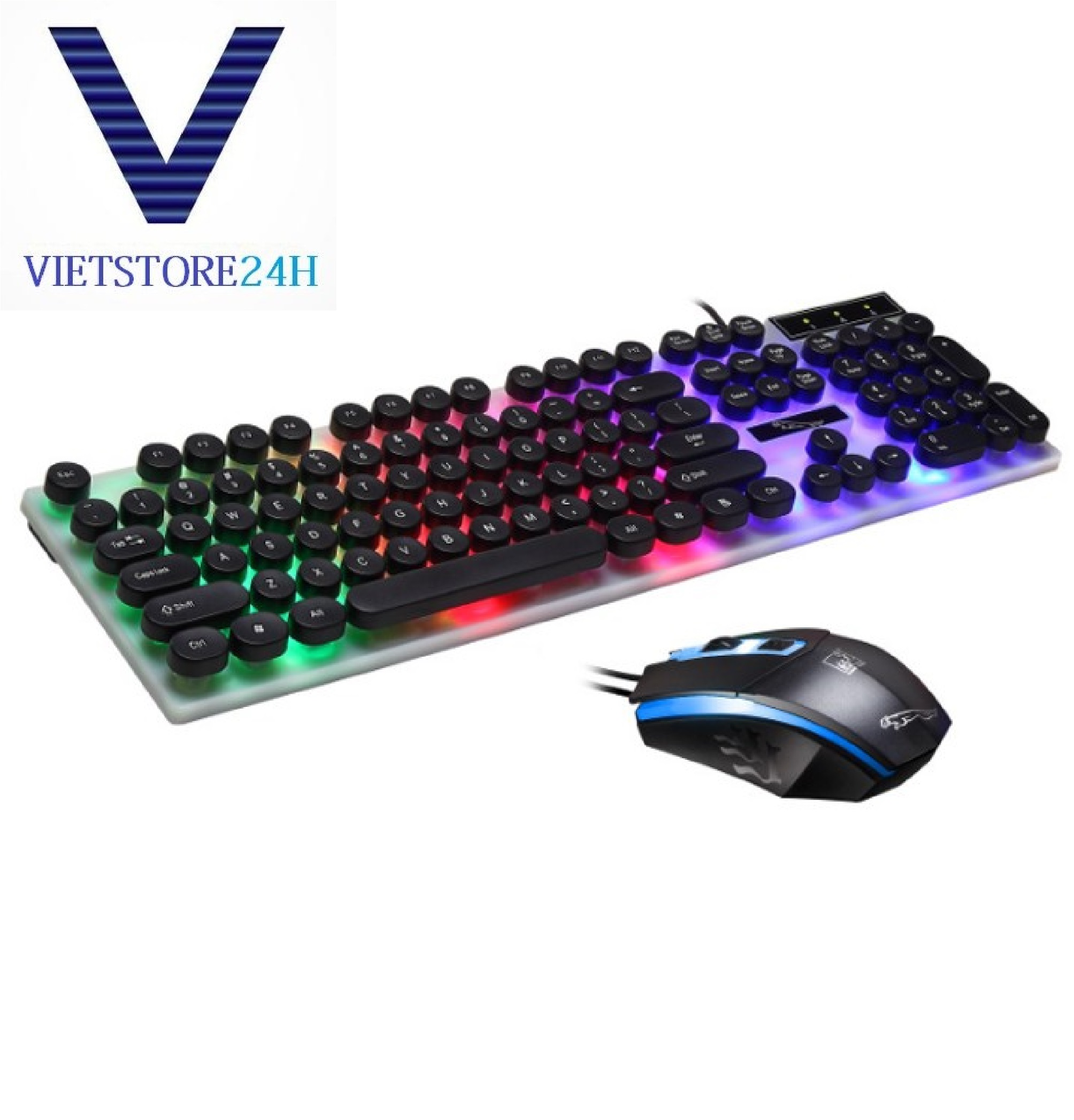 Bộ bàn phím và chuột chuyên game led 7 màu G-21 (Phím tròn) VT